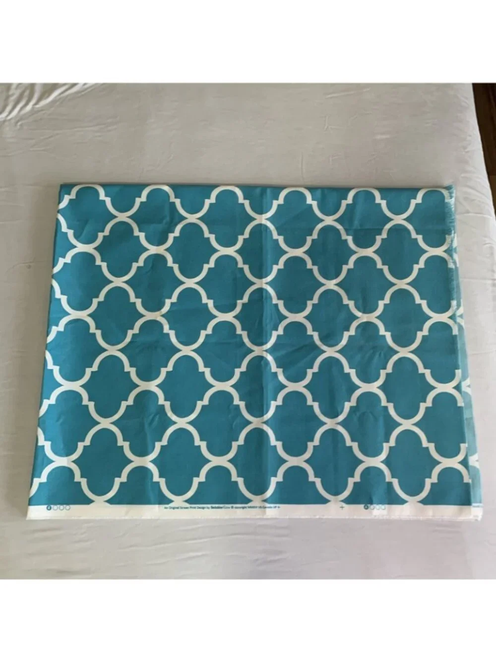 Berkshire Home Vintage Original Blue Aqua Screen Print Fabric 54”x68” 1.8 Yards